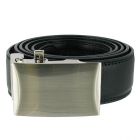 Personalised Black Leather Belt with Brushed Metal Buckle