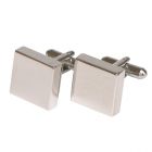 Chunky Rhodium Polished Square Cufflinks