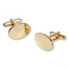 Gold Plated Polished Oval Cufflinks