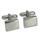 Brushed Finish Chrome Rectangular Cufflinks
