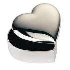 Polished Silver Plated Rounded Heart Trinket Box