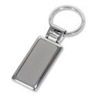 Rectangular Satin Finish Chrome Keyring