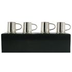 Set of 4 Shot Tankard Mugs in Black Wooden Box