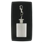 1oz Mini Stainless Steel Hip Flask on a Key Chain Keyring