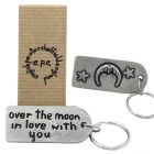 Over the Moon Keyring in Solid Pewter