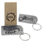 Key To My Heart Keyring in Solid Pewter