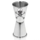 Poison Skull Single and Double Spirit Measure in Pewter