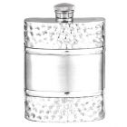 English Pewter Co. 6oz Hammered Satin Band Hip Flask