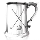 English Pewter Company 1 Pint Crossed Clubs Golf Tankard
