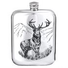 6oz Stag Purse Hip Flask in Pewter
