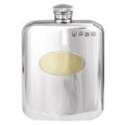 English Pewter Co. 4oz Purse Hip Flask with Brass Plate