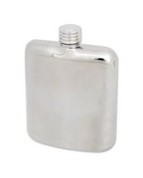 6oz Polished Stainless Steel Rounded Hip Flask