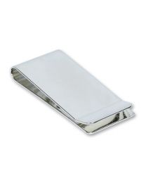 Large Straight Silver Plated Polished Money Clip