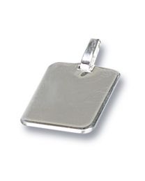 Polished 925 Sterling Silver Rectangle Pendant