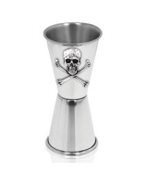 Poison Skull Single and Double Spirit Measure in Pewter